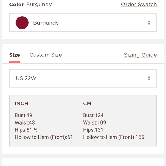 Jjs house a line floor length scoop neck  burgandy bridesmaids dress size 22 - Picture 8 of 8